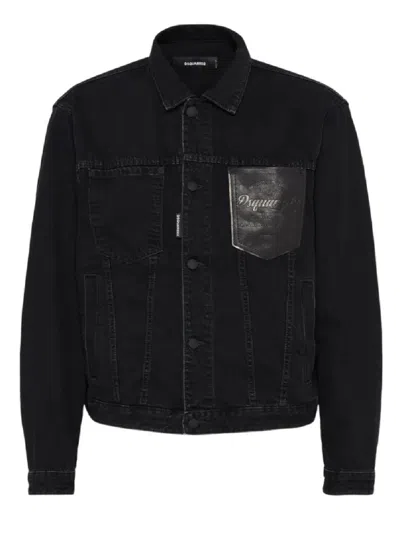 DSQUARED2 DSQUARED2 CROPPED BLACK DENIM JACKET
