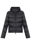 Dsquared2 Cropped Black Jacket With Quilted Design And Hood