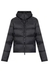 Dsquared2 Cropped Black Jacket With Quilted Design And Hood In Black