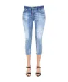 Dsquared2 Cropped Boyfriend Jeans In Blue