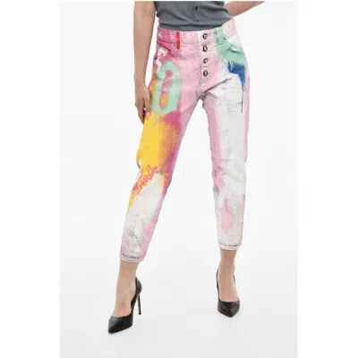 Dsquared2 Cropped Dan Jeans Paint Effect