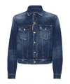 Dsquared2 Cropped Denim Jacket In Blue