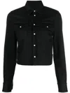 Dsquared2 Cropped Denim Shirt In Black
