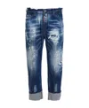 Dsquared2 Cropped Distressed-effect Jeans In Blue
