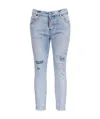 Dsquared2 Cropped Distressed Skinny Jeans In Gray