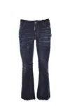 Dsquared2 Blue Flared Jeans With Paint Splatters In Black