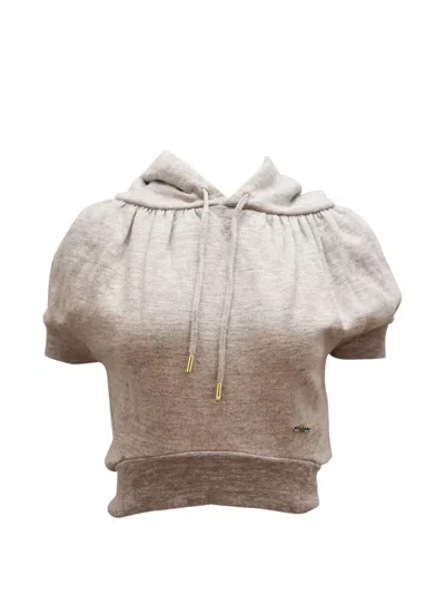 Pre-owned Dsquared2 Cropped Hoodie In Gray