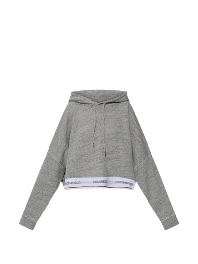 Dsquared2 Cropped Hoodie In Gray