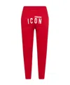 Dsquared2 Cropped Icon-print Track Pants In Red