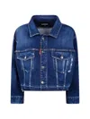Dsquared2 Cropped Jeans Jacket In Blue