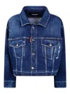 Dsquared2 Cropped Jeans Jacket In Blue