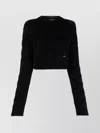 Dsquared2 Cropped Knit Pullover Long Sleeves In Black