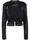 Dsquared2 Cropped-jacke Aus Leder In Schwarz