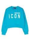 Dsquared2 Cropped Logo-print Sweatshirt In 蓝色