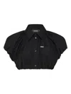 Dsquared2 Cropped Short Sleeve Shirt With Chest Pocket In Black
