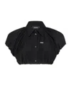 Dsquared2 Cropped Short Sleeve Shirt With Chest Pocket In Black