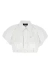 Dsquared2 Cropped Shirt With Classy Collar In White