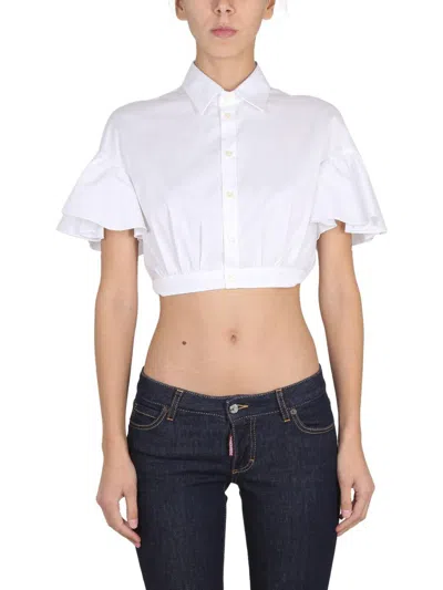 Dsquared2 Cropped Shirt In White