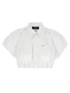 Dsquared2 Cropped Shirt With Classy Collar In White