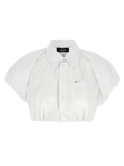 DSQUARED2 CROPPED SHIRT WITH CLASSY COLLAR