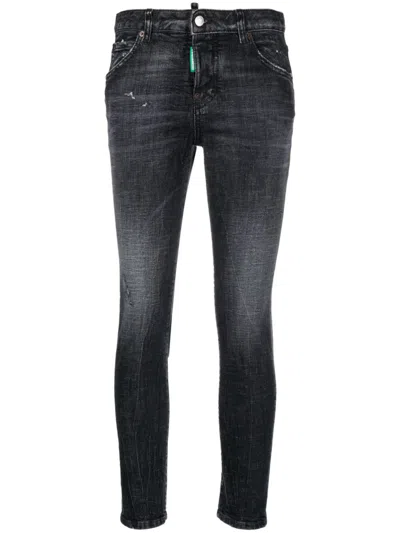 Dsquared2 Cropped Skinny Jeans In Schwarz