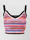 Dsquared2 Cropped Sleeveless Knit Vest With Stripes In Multi