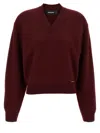 Dsquared2 Cropped Sweater Sweaters And Cardigans Bordeaux In Transparent