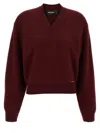 Dsquared2 Cropped Sweater Sweaters And Cardigans Bordeaux In Transparent