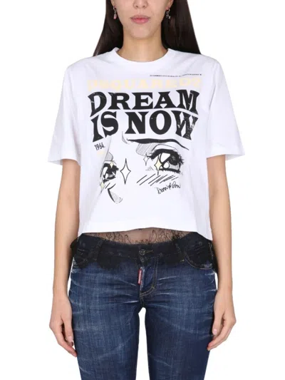 Dsquared2 Cropped T-shirt With Bold Logo Print
