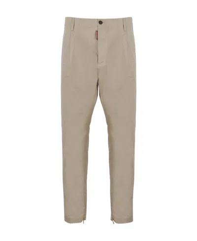 Dsquared2 Cropped Tapered Chinos In Nude