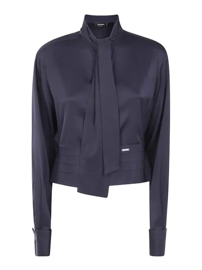 Dsquared2 Cropped Tuxedo Shirt In Black