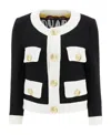 Dsquared2 Two Tone Tweed Boxy Jacket In Black