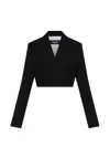Dsquared2 Cropped Wool Jacket In Black