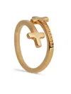 Dsquared2 Cross-design Brass Ring In Gold