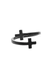 Dsquared2 Lacquered Metal Ring With Cross-shaped Ends In Black