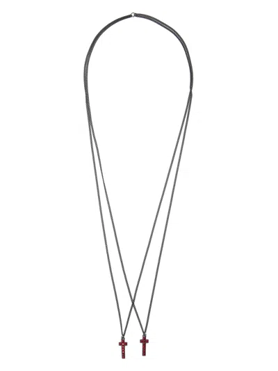 Dsquared2 Cross Pendant Necklace In Black