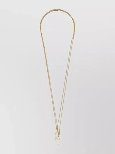 Dsquared2 "cross Pendants" Double Chain Necklace