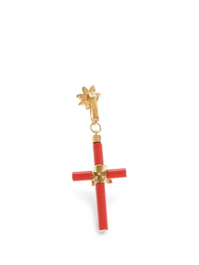 Dsquared2 Cross-pendant Clip-on Single Earring In Gold