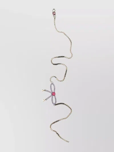 DSQUARED2 CRYSTAL BOW LONG EARRINGS