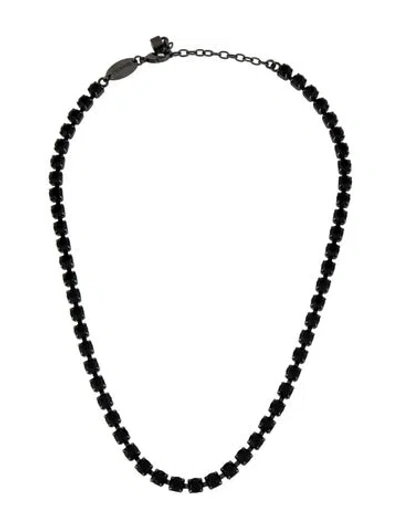 Pre-owned Dsquared2 Crystal Chain Necklace, 21.5" In Black