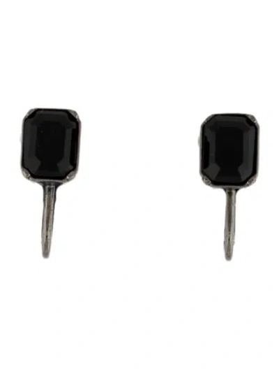 Pre-owned Dsquared2 Crystal D2 Classic Clip-on Earrings In Black