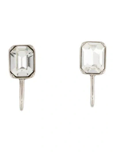Pre-owned Dsquared2 Crystal D2 Classic Clip-on Earrings In Transparent