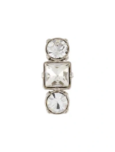 Pre-owned Dsquared2 Crystal D2 Classic Clip-on Single Earring In Transparent