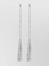 Dsquared2 Crystal Drop Earrings Geometric Detailing In Metallic