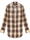 Dsquared2 Crystal-embellished Checked Shirt In Brown