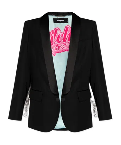 DSQUARED2 DSQUARED2 FRINGED OVERSIZED BLAZER