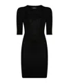 Dsquared2 Ruched Long Sleeve Mini Dress In Black