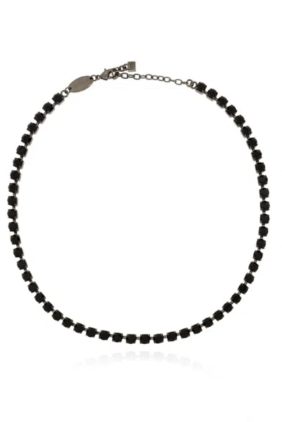 Dsquared2 Crystal Embellished Pendant Necklace In Black