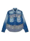 Dsquared2 Camicia In Denim Con Frange In Cristalli In Blue