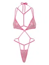 Dsquared2 Crystal-embellished Swimsuit In Pink